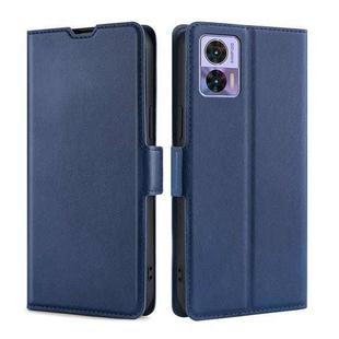 For Motorola Edge 30 Neo Ultra-thin Voltage Side Buckle Horizontal Flip Leather Phone Case(Blue)