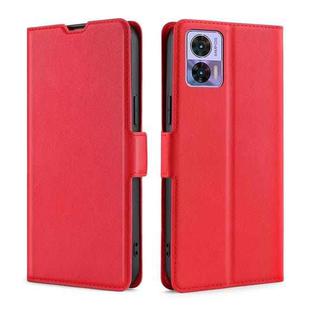 For Motorola Edge 30 Neo Ultra-thin Voltage Side Buckle Horizontal Flip Leather Phone Case(Red)