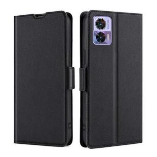 For Motorola Edge 30 Neo Ultra-thin Voltage Side Buckle Horizontal Flip Leather Phone Case(Black)
