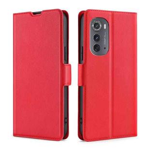 For Motorola Edge 2022 Ultra-thin Voltage Side Buckle Horizontal Flip Leather Phone Case(Red)