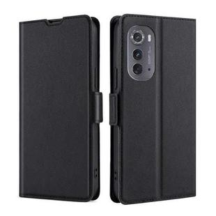 For Motorola Edge 2022 Ultra-thin Voltage Side Buckle Horizontal Flip Leather Phone Case(Black)