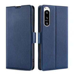 For Sony Xperia 5 IV Ultra-thin Voltage Side Buckle Horizontal Flip Leather Phone Case(Blue)