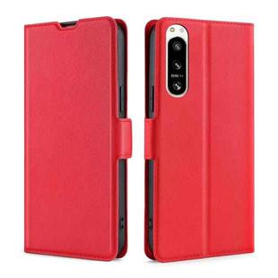 For Sony Xperia 5 IV Ultra-thin Voltage Side Buckle Horizontal Flip Leather Phone Case(Red)