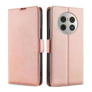 For Huawei Mate 50 Pro Ultra-thin Voltage Side Buckle Horizontal Flip Leather Phone Case(Rose Gold)