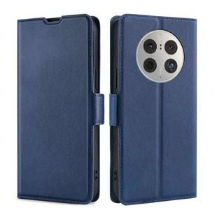 For Huawei Mate 50 Pro Ultra-thin Voltage Side Buckle Horizontal Flip Leather Phone Case(Blue)