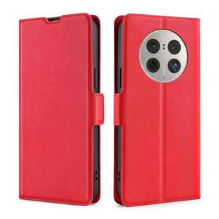For Huawei Mate 50 Pro Ultra-thin Voltage Side Buckle Horizontal Flip Leather Phone Case(Red)