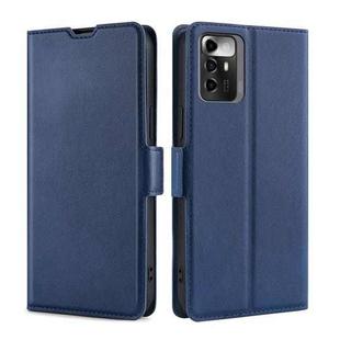 For ZTE Blade A72 5G Ultra-thin Voltage Side Buckle Horizontal Flip Leather Phone Case(Blue)