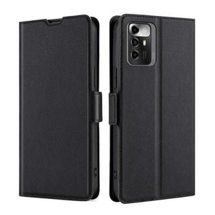 For ZTE Blade A72 5G Ultra-thin Voltage Side Buckle Horizontal Flip Leather Phone Case(Black)