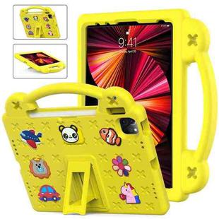 Handle Kickstand Children EVA Shockproof Tablet Case For iPad Pro 11 2018 / 2020 / 2021(Yellow)
