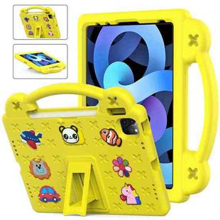 Handle Kickstand Children EVA Shockproof Tablet Case For iPad Air 2020 / 2022 10.9(Yellow)