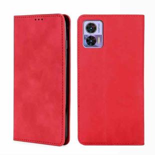 For Motorola Edge 30 Neo Skin Feel Magnetic Horizontal Flip Leather Phone Case(Red)