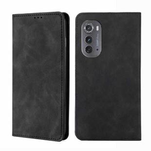 For Motorola Edge 2022 Skin Feel Magnetic Horizontal Flip Leather Phone Case(Black)