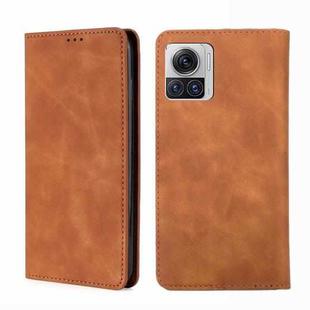 For Motorola Edge X30 Pro 5G/Edge 30 Ultra Skin Feel Magnetic Horizontal Flip Leather Phone Case(Light Brown)