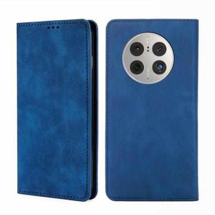 For Huawei Mate 50 Pro Skin Feel Magnetic Horizontal Flip Leather Phone Case(Blue)