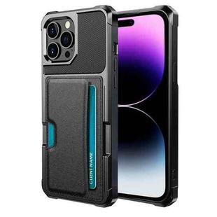 For iPhone 14 Pro ZM02 Card Slot Holder Phone Case(Black)