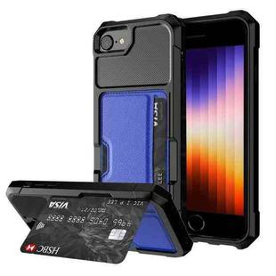 For iPhone SE 2022 / SE 2020 / 8 / 7 ZM02 Card Slot Holder Phone Case(Blue)