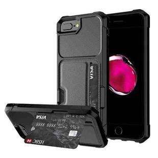 ZM02 Card Slot Holder Phone Case For iPhone 8 Plus / 7 Plus(Black)