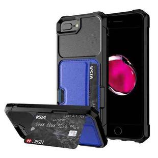 ZM02 Card Slot Holder Phone Case For iPhone 8 Plus / 7 Plus(Blue)
