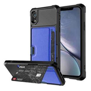 For iPhone XR ZM02 Card Slot Holder Phone Case(Blue)