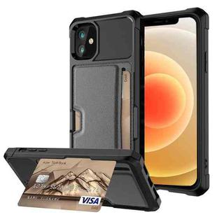 For iPhone 12 ZM02 Card Slot Holder Phone Case(Black)