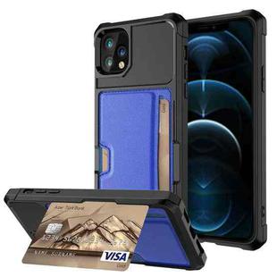 For iPhone 12 Pro Max ZM02 Card Slot Holder Phone Case(Blue)