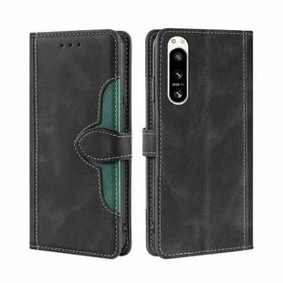 For Sony Xperia 5 IV Skin Feel Magnetic Buckle Leather Phone Case(Black)
