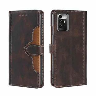 For ZTE Blade A72 5G Skin Feel Magnetic Buckle Leather Phone Case(Brown)