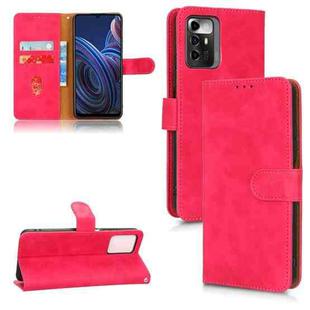 For ZTE Blade A72 5G Skin Feel Magnetic Flip Leather Phone Case(Rose Red)