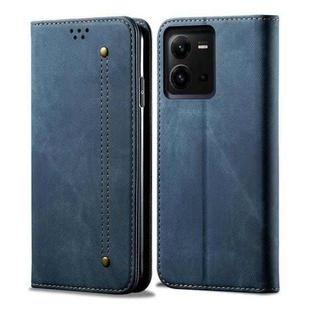 For vivo V25 Denim Texture Leather Phone Case(Blue)