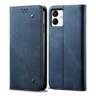 For Samsung Galaxy A04 4G Denim Texture Leather Phone Case(Blue)