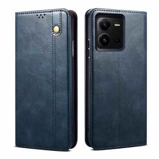 For vivo V25 Oil Wax Crazy Horse Texture Leather Phone Case(Blue)