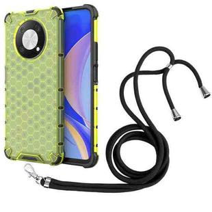 For Huawei nova Y90 4G Lanyard Honeycomb Phone Case(Green)