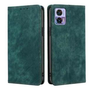 For Motorola Edge 30 Neo RFID Anti-theft Brush Magnetic Leather Phone Case(Green)