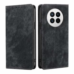 For Huawei Mate 50 RFID Anti-theft Brush Magnetic Leather Phone Case(Black)