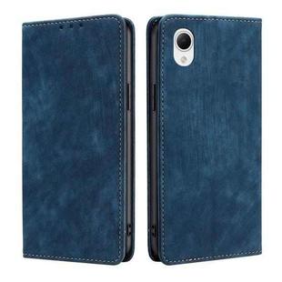 For Samsung Galaxy A23e/A22e RFID Anti-theft Brush Magnetic Leather Phone Case(Blue)