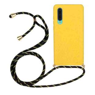 For Huawei P30 Wheat Straw Material + TPU Protective Case with Lanyard(Yellow)