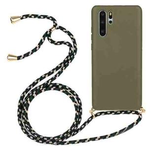 For Huawei P30 Pro Wheat Straw Material + TPU Protective Case with Lanyard(Army Green)