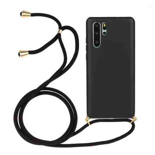 For Huawei P30 Pro Wheat Straw Material + TPU Protective Case with Lanyard(Black)