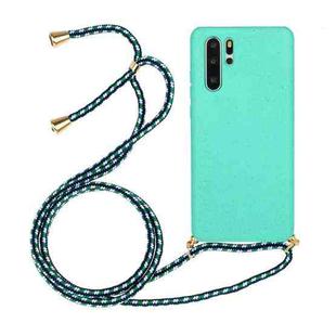 For Huawei P30 Pro Wheat Straw Material + TPU Protective Case with Lanyard(Green)