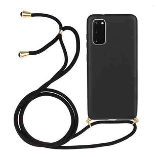 For Galaxy S20 Wheat Straw Material + TPU Protective Case with Lanyard(Black)