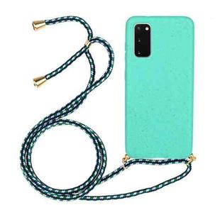 For Galaxy S20 Wheat Straw Material + TPU Protective Case with Lanyard(Green)