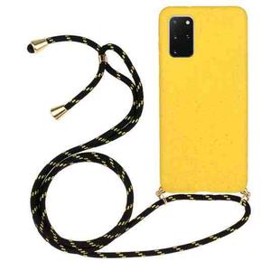 For Galaxy S20 Plus Wheat Straw Material + TPU Protective Case with Lanyard(Yellow)