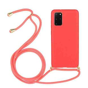 For Galaxy S20 Plus Wheat Straw Material + TPU Protective Case with Lanyard(Red)