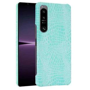 For Sony Xperia 1 IV Shockproof Crocodile Texture PC + PU Case(Light Grey)