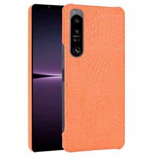 For Sony Xperia 1 IV Shockproof Crocodile Texture PC + PU Case(Orange)