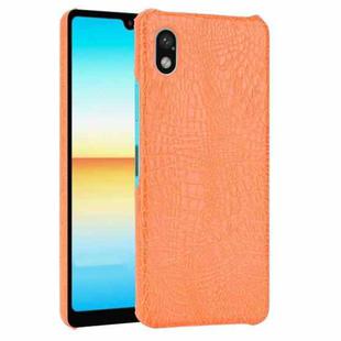 For Sony Xperia Ace III Shockproof Crocodile Texture PC + PU Case(Orange)