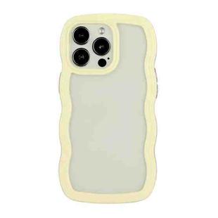 For iPhone 14 Pro Max Candy Color Wave TPU Clear PC Phone Case(Yellow)