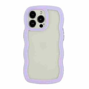 For iPhone 15 Pro Max Candy Color Wave TPU Clear PC Phone Case(Purple)