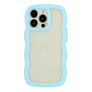 For iPhone 15 Pro Candy Color Wave TPU Clear PC Phone Case(Blue)