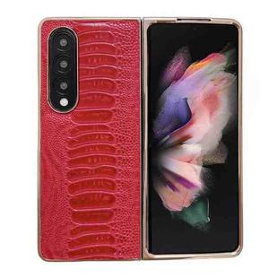 For Samsung Galaxy Z Fold3 5G Genuine Leather Weilai Series Nano Plating Phone Case(Red)
